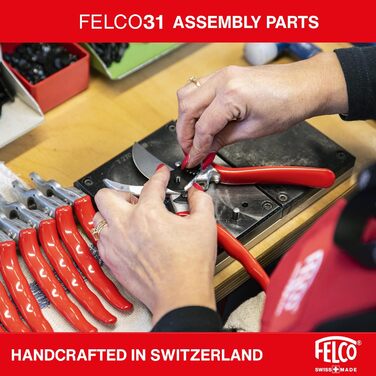 Садові ножиці FELCO 31 (ножиці для дерев, діаметр різання 25 мм, довжина 210 мм, садові ножиці для великих рук, з ковадлом, для правшів та лівшів) одинарні