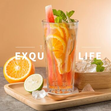 Пластикові стакани Asashizen PC 385 мл набір з 4 шт. , акрилові стакани для пиття, стакани для миття в посудомийній машині, для ді