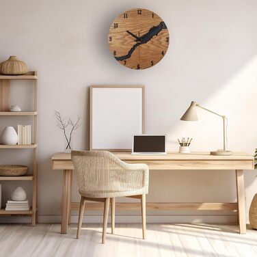 Настінний годинник Beflourish Сучасний настінний годинник без шуму дерева 30 см для офісу, вітальні, кухні, шкільної дитячої кімна