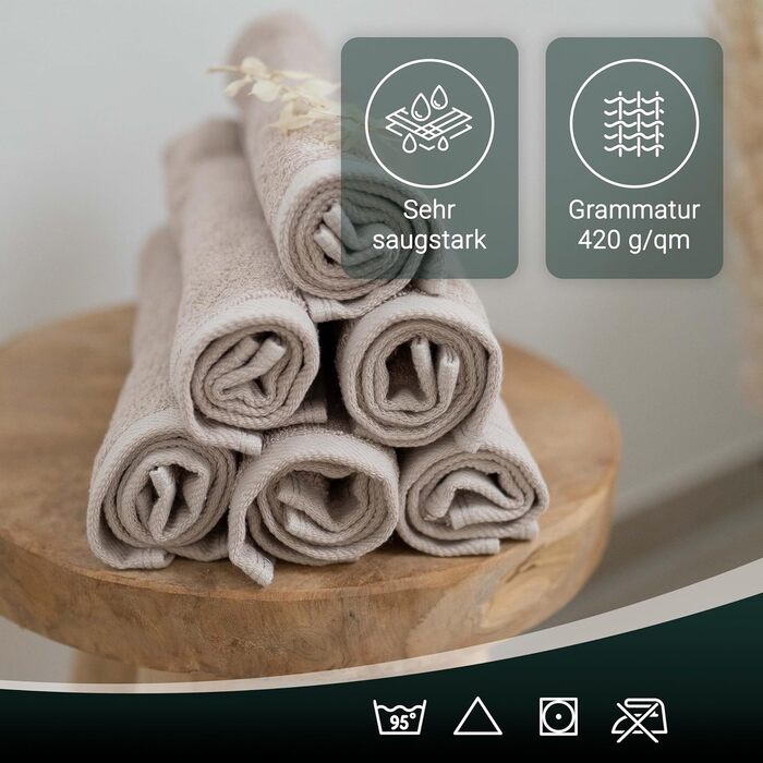 Набір ZOLLNER з 10 гостьових рушників - м'які та поглинаючі рушники - можна прати при температурі до 95C - бавовна - 30x50 см в ко