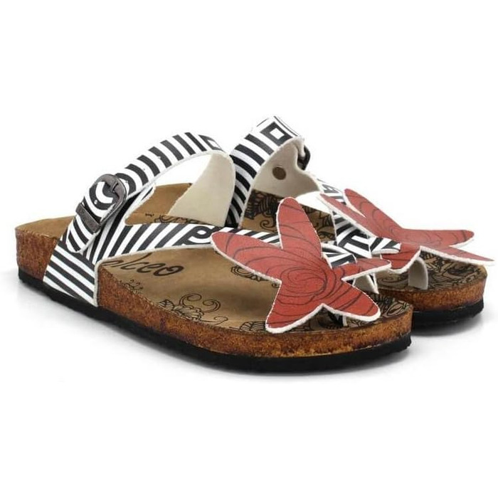 Жіночі повсякденні пляжні сандалі GOBY з регульованим ремінцем зручні, водонепроникні сандалі для літа, підтримка підошовного фасціїту, розмір 40 EU, чорно-білий дизайн