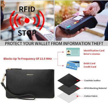 Дорис і Джекі Клатч на зап'ястя -005, Натуральна шкіра, Чорний