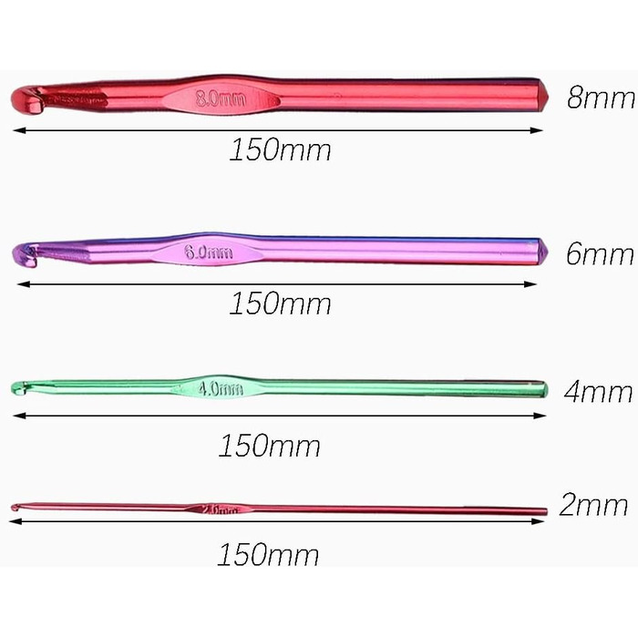 Набір гачків для в&39язання, 4 різнокольорові алюмінієві спиці, туніський гачок для в&39язання, для початківців або професіоналів