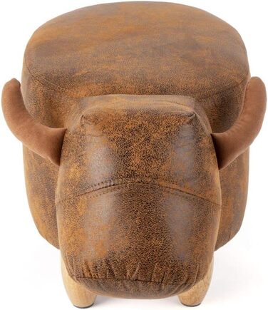 Табурет Balvi La Vache, коричневий, у формі корови, дерев&39яні ніжки, штучна шкіра/дерево, різнокольоровий