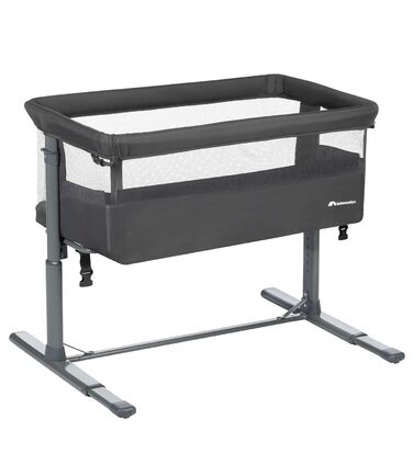 Ліжечко-тумбочка для малюків від народження до 6 місяців (0-9 кг), складне ліжечко-тумбочка, 5 регульованих рівнів висоти, регульований матрац, колір мінерального графіту Zina, колір мінерального графіту