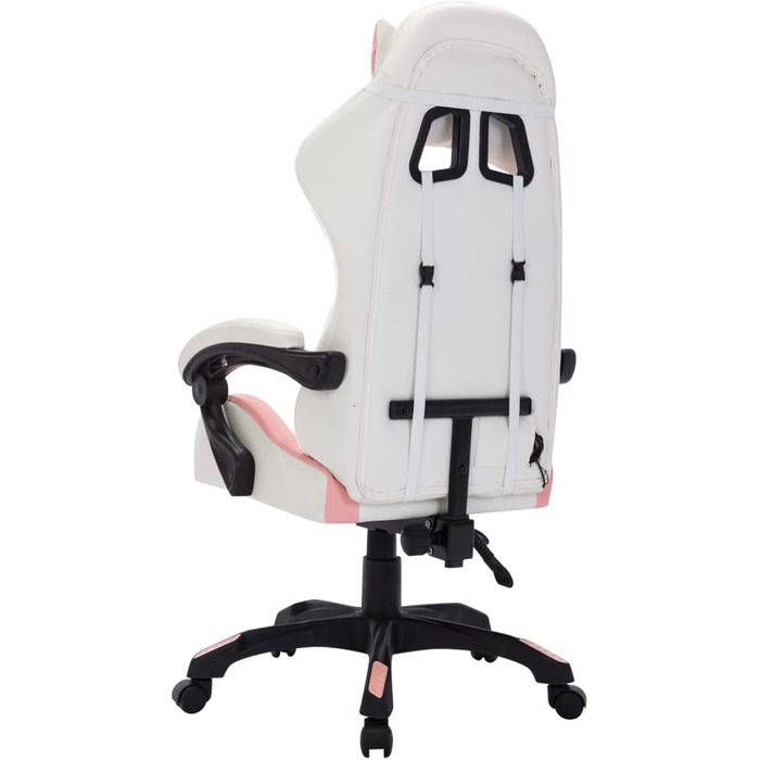 Ігрове крісло з RGB-підсвічуванням, офісне крісло, ігрове крісло, письмове крісло, обертове крісло, рожево-чорна штучна шкіра