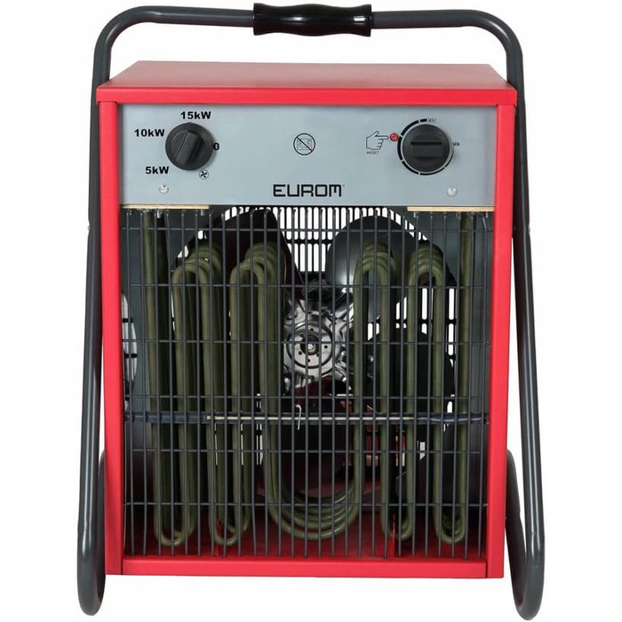 Електричний вентилятор-обігрівач Eurom 15 000 Вт, з кабелем, 400 В 332711 (Вентилятор-обігрівач, обігрівач гаража, обігрівач майстерні, електричний обігрівач) Потужність 15 000 Вт / Потужність двигуна 95 Вт / Рівні потужності 3