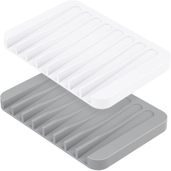 Мильниця, 2 шт. и мильниця силіконова зі зливом, тримач для мила силіконовий для ванної кімнати душ нековзний дизайн мильниця для