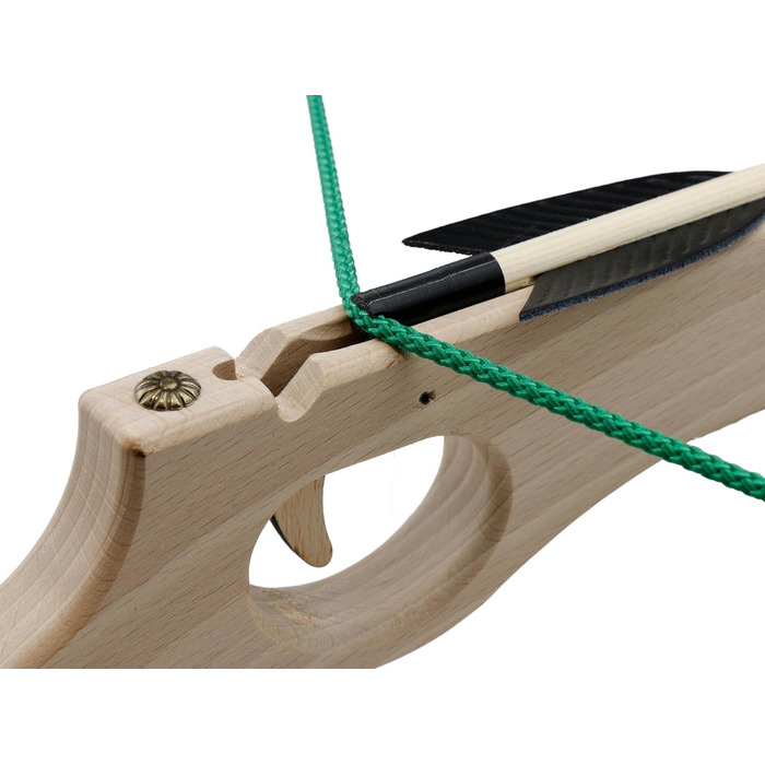 Малий дерев'яний арбалет (набір) — одноручний, з сталевим луком, 29 см, 3 болти (18 см) — 1 комплект (4 предмети)