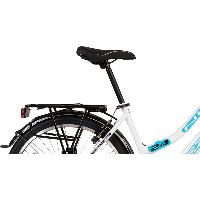 Дюймовий міський велосипед, велосипед для дівчаток, дитячий велосипед, жіночий велосипед, 21 передача, розмір рами приблизно 42 см, білий/бірюзовий, новий - 051, 24-