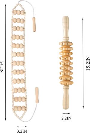 Два інструменти для текстури деревини, портативний ручний робочий верстат, дерев'яний та масажний ролик на спині, дерев'яний масажний маховичок для полегшення болю