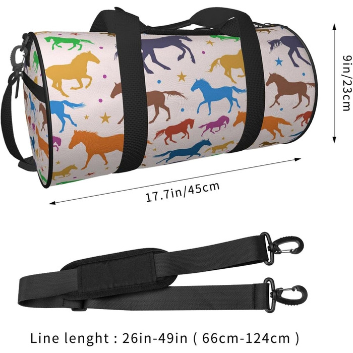 Яскраві дорожні сумки Скачучі коні, спортивні сумки для фітнесу та подорожей, велика сумка для покупок та подорожей, сумки на нічліг та на вихідні для чоловіків та жінок