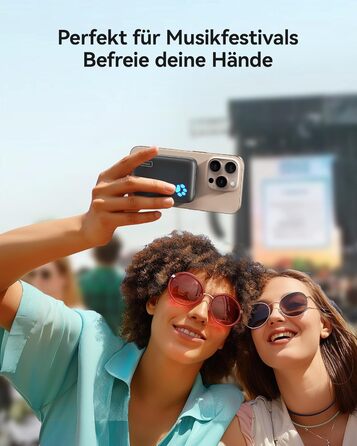 Магнітний зовнішній акумулятор, USB C in&Out Wireless Powerbank швидка зарядка для iPhone 16/16 Plus/16 Pro/16 Pro Max, iPhone 15/