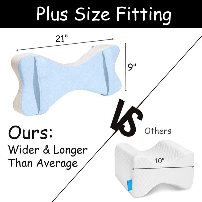 Надзвичайно велика ортопедична подушка для колін для тих, хто спить на боці - подушка з піни з ефектом пам&39яті 53 см для полегшення болю в стегнах і спині, збільшена подушка між ногами для