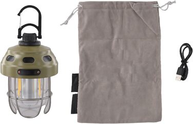 Акумуляторний кемпінговий ліхтар з акумулятором 2000 мАг, тепле/жовте світло, клас захисту IPX3, конструкція з алюмінію, сталі та ABS-пластику, для наметів та використання на свіжому повітрі (зелений)