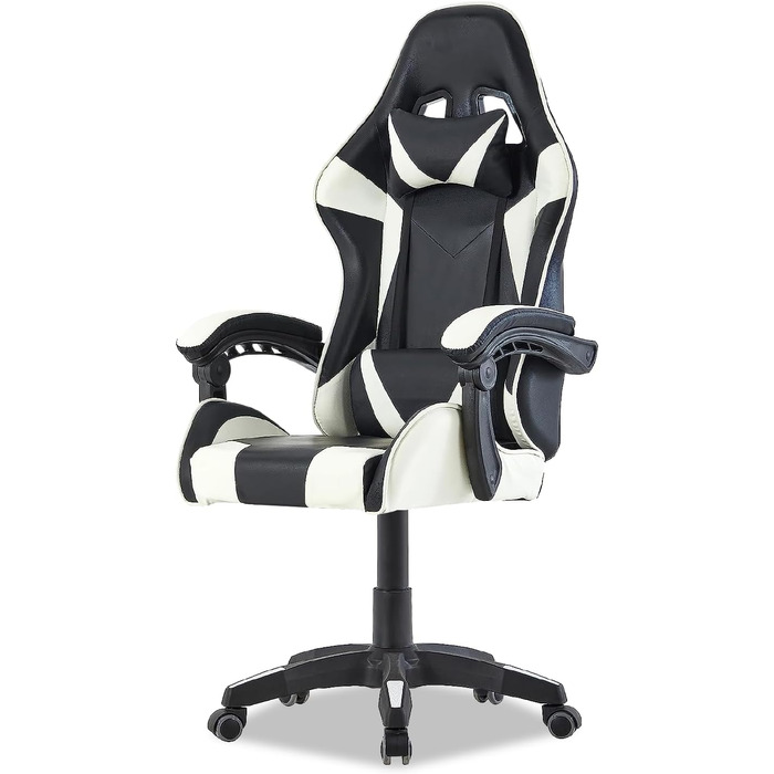 Ігрове крісло Walden Ергономічне офісне крісло Ігрове крісло Спинка сидіння Регульована висота поворотного крісла Гоночне офісне комп&39ютерне ергономічне крісло для відеоігор (біле)