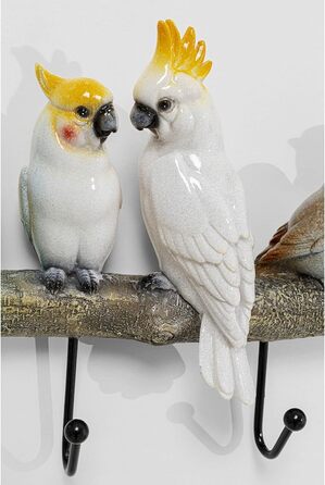 Вішалка Kare Design настінна Exotic Birds, різнокольорова, настінна, сталеві гачки, 5 гачків, 24x54x7 см (в/ш/г)