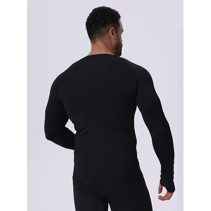 Чоловіча термобілизна, лижна білизна, тепла функціональна білизна, зимовий лижний термоверх і низ, комплект білизни з флісовою підкладкою, чорний, XXL