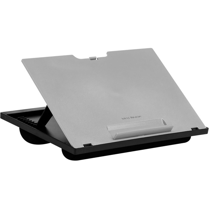 Підставка для ноутбука Комфорт - складана, з подушкою, портативна, для ліжка, гуртожитку, пластик, 37,5 x 27,9 x 18,5 см, сіра