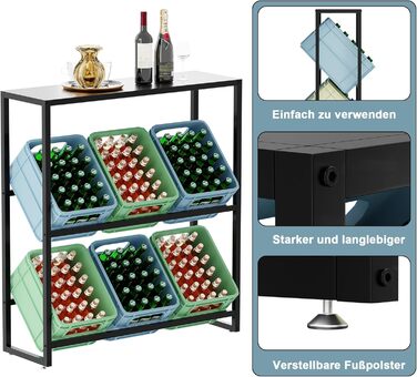 Стелаж для напоїв з полицею, стелаж для напоїв на 6 напоїв, стелаж для пива, окремий стелаж для напоїв, кухонна полиця, стелаж для пивних ящиків, підставка для ящиків, для вітальні, кухні, ополоник для вина