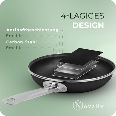 Енергозберігаюча сковорода Novaliv 24-28 см Заощаджує до 40 Емальована сталь Антипригарне покриття всередині Дуже легко миється Чо