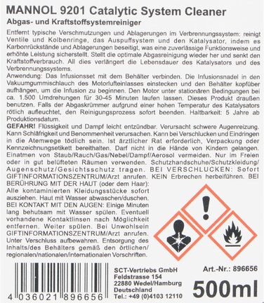 Очищувач системи каталітичного нейтралізатора Очищувач вихлопних газів MANNOL 9201 2 x 500 мл