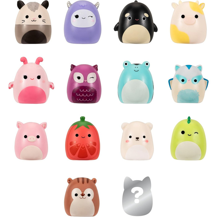 Сквіші-а-лонги SQAL0087 - упаковка з 14 шт. , містить 14 міні-сквішів розміром 2,5 см, 4 аксесуари, 1 кільце та 1 посібник колекціонера - Колекціонуй, обмінюй, грай, упаковка з 14 шт. (Стиль 2) (W1)