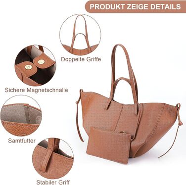 Сумка-сумка Жіноча сумка через плече Велика сумка шоппера PU шкіряна сумка через плече з ручкою гаманця сумки Велика сумка-сумка д