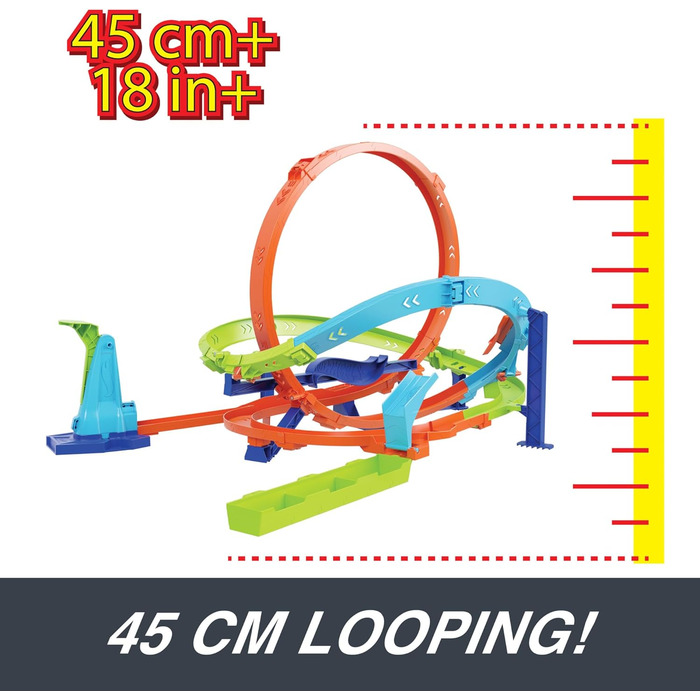 Набір гоночного треку з 2 варіантами гри, петлями-бумерангами та автомобілем у масштабі 164, з ручкою для перенесення, від 4 років