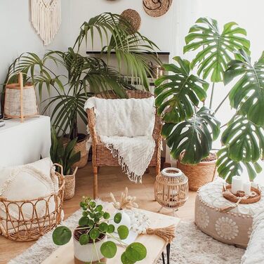 Кругла підлогова подушка Mandala Life ART XXL з помпонами, бежева, великий пуф/табурет, подушка для сидіння в стилі бохо, розкішна з художнім декором кімнати, плюшева, 100 бавовна, без наповнювача, 60x20 см, чохол для подушки 60x20 см, бежевий