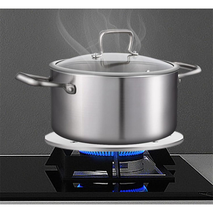 Пластина перетворювача індукційної плити, пластина індукційного адаптера Lifenergric, пластина для розподілу тепла з нержавіючої сталі зі знімною ручкою для верхньої частини газової плити, 20,1 см 7,9 дюйма