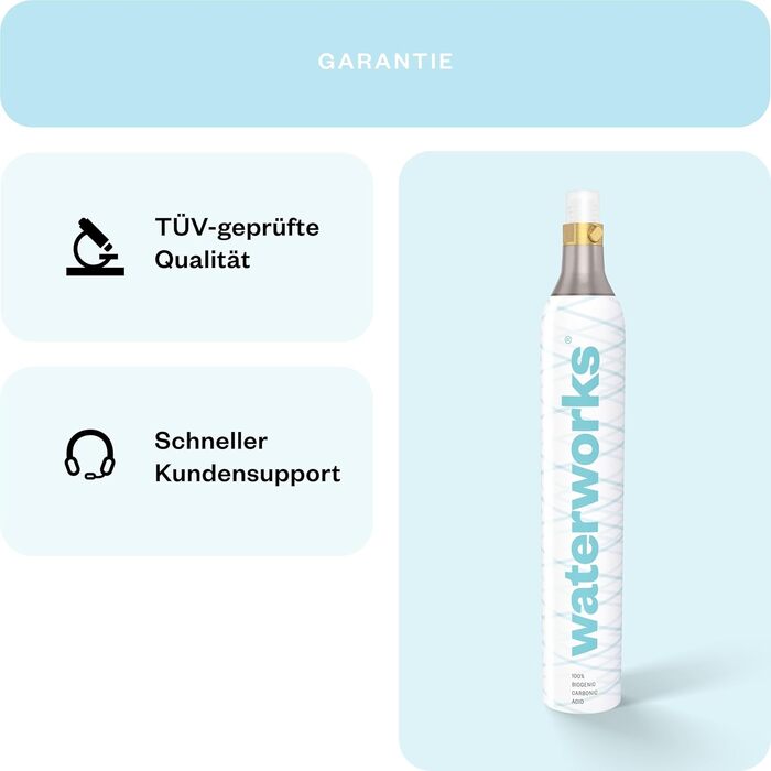 Водопровід 2 x білий балон CO2 I Підходить для виробника газованої води Quooker I Для заповнення до 60 л на заправку