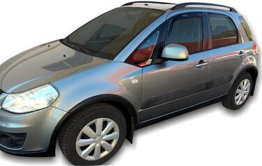 АВТОМОБІЛЕБУДУВАННЯ Вітровий дефлектор підходить для SX4 2006-2012 5-дверний хетчбек, дефлектори дощу Heko, тоновані, комплект з 4 шт. , передній, задній, аеродинамічний