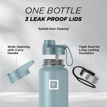 Спортивна пляшка для пиття IRON FLASK, 3 кришки (кришка з широким носиком), герметична, з нержавіючої сталі, для чоловіків, жінок