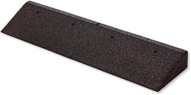 Бордюрний пандус Bepco, 100 × 25 × 10 см — гумовий заїжджий поріг із вбудованими шайбами для кріплення (чорний)