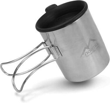 Похідний набір посуду у військовому стилі каструля Бундесверу, 5-предметний столовий набір та чашка з відкидною ручкою та кришкою. Іржавісткий, термостійкий, колір оливковий.