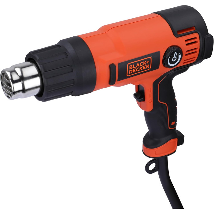 Будівельний фен BlackDecker KX2200K 2000 Вт (з 2-ступеневим вимикачем безпеки, плавним регулюванням температури, автовимкненням, набір аксесуарів з 8 предметів)