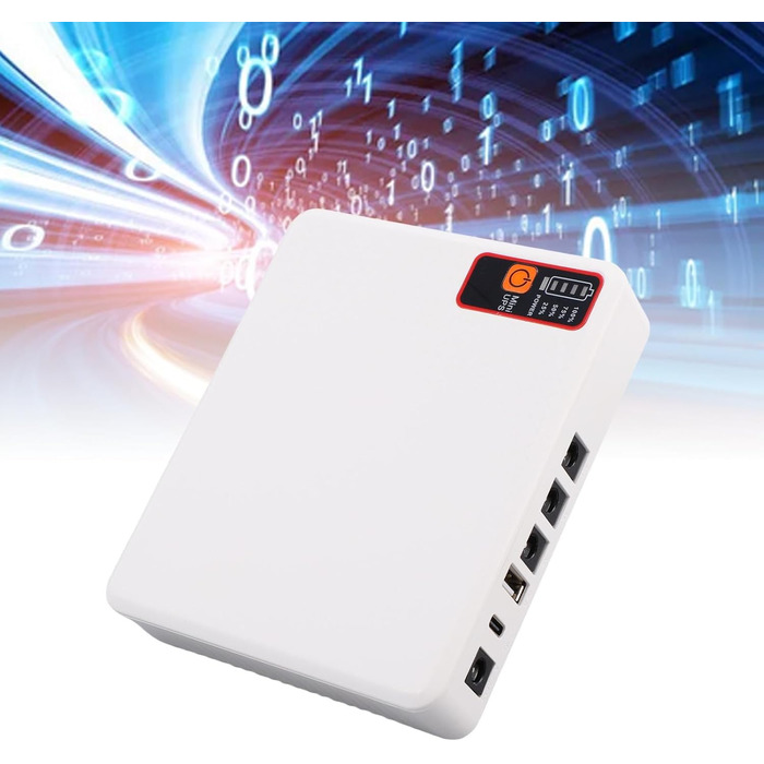 ДБЖ (UPS) міні для роутера/модему, 15600 мАг, USB-C, для бізнесу та геймерів, зелений пластик, 5x4x1.2 см (EU-штекер)