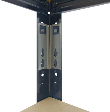 Надміцний стелаж для дому, синій/металевий стелаж з 5 полицями/стелаж для підвалу, стелаж для гаража, стелаж для майстерні або стелаж для зберігання/металевий стелаж без болтів, вантажопідйомність 175 кг, В 200 см / Ш 50 см / Г 40 см, 200x50x40