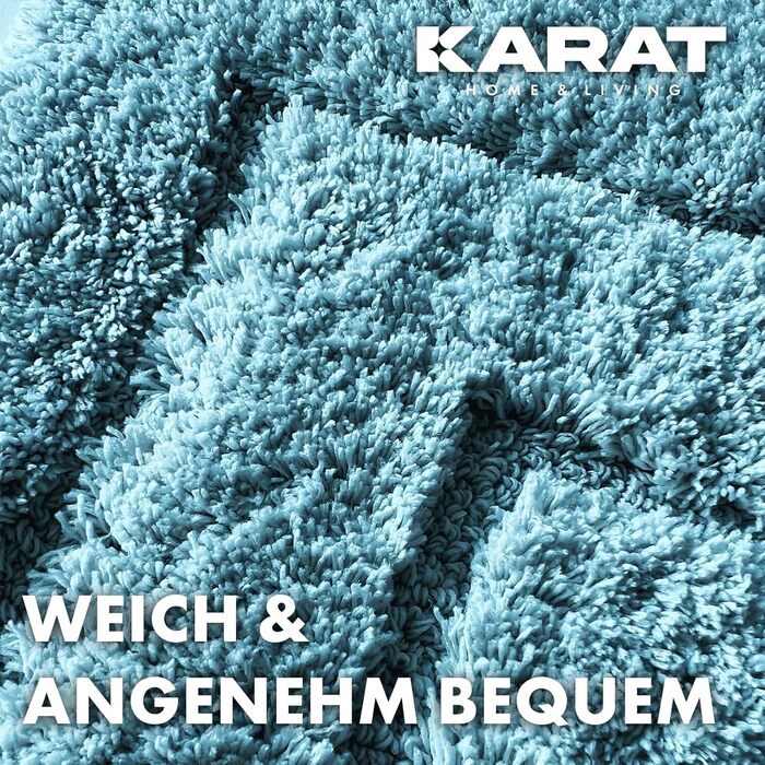 Килимок для ванної KARAT Atlantis - Надзвичайно пухнастий та швидковисихаючий - Килимок для ванної кімнати з нековзною підкладкою - Килимок для ванної Килимок для душу (Бірюзовий, 70 x 120 см) 70 x 120 см (Прямокутний) Бірюзовий