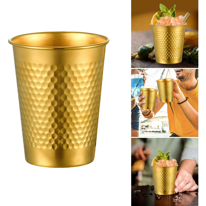 Набір з 4 шт. абельованих кавових кухлів з нержавіючої сталі, металевих склянок для пиття, стаканчиків для молока, посуду для кемпінгу та подорожей, портативних металевих стаканчиків