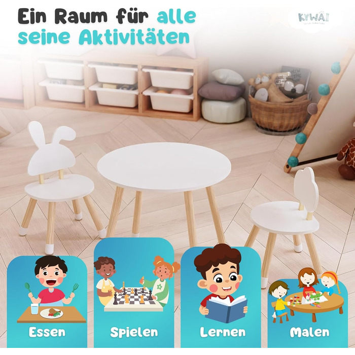 Дитячий стіл з 2 стільцями, дитячий комплект сидіння, дерев&39яний, білий, маленький столик, дитячий комплект сидіння, дитяча кімната, спальня, скандинавський стиль (м&39ятно-зелений)