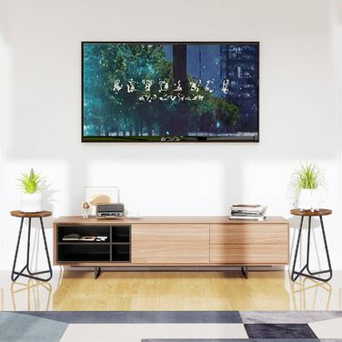 Кругла підставка для рослин HDANI 50 см, підставка для квітів, полиця для рослин з дерева та металу, сучасна полиця для кімнатних рослин для вітальні, балкону та офісу, чорний рустикальний коричневий 50 см