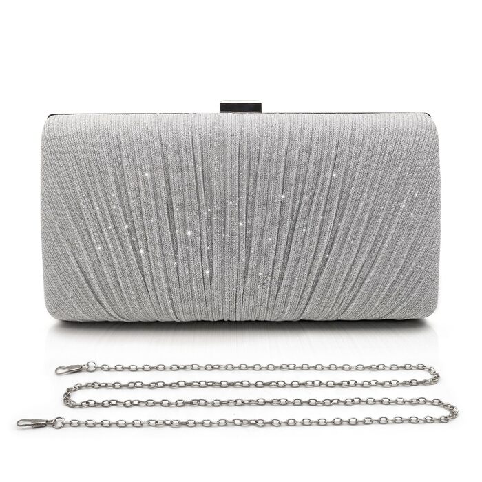 Жіноча блискуча сумка-клатч Pahajim, елегантна маленька сумочка, сумка для весілля, вечірки, побачення (срібна), 2 шт.