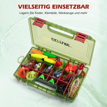 Прозора скринька для рибальських снастей з вимірювальною лінійкою, регульованими роздільниками та нековзними подвійними засувками для рибальських аксесуарів Ергономічна ручка (опціонально) з ручкою для перенесення, 2 шт. (27,5*18,5*4,2 см), 3600 -