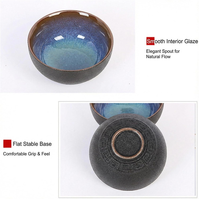 Набір для чаювання Кунг-Фу в дорожній сумці, ручна робота, кераміка чайник (), чашки (2 шт.), чайна шкатулка (). Ідеально підходить для дому, офісу та подорожей.