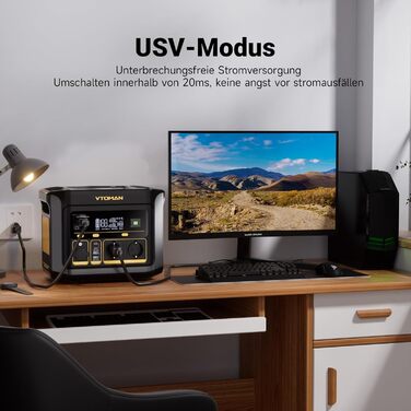 Портативна електростанція VTOMAN FlashSpeed 600 600 Вт (пікова потужність 1200 Вт) - сонячний генератор 499 Втгод, LiFePO4, мобільний накопичувач енергії, 100 Вт USB-C, швидка зарядка 60 хв 0-80 для кемпінгу, риболовлі, автофургона