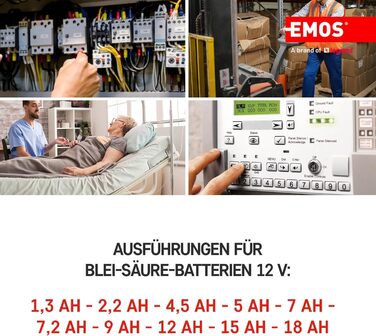 Свинцево-кислотний акумулятор, що не потребує обслуговування - 12 В 7,2 Аг - AGM акумулятор - роз&39єм Faston 6,3 мм - для пристроїв ДБЖ, сигналізації - 151 x 65 x 94 мм чорний 151 x 65 x 94 мм