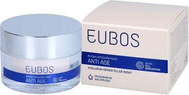 Нічний крем-заповнювач з гіалуроновою кислотою Eubos Hyaluron Repair, 50 мл