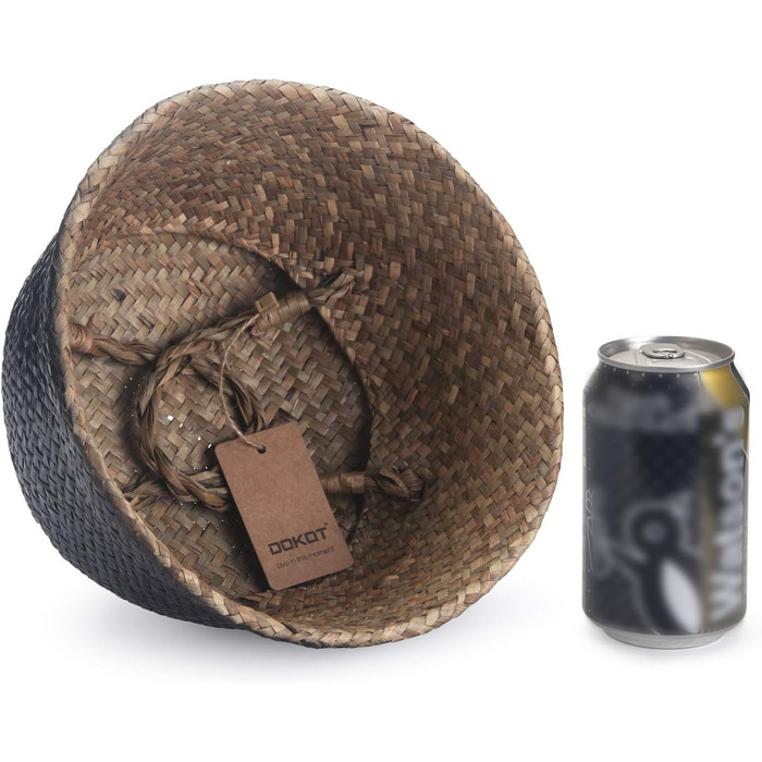 Кошик з морської трави, квітковий горщик, натуральний кошик, плетений кошик для білизни з ручкою для зберігання рослинних іграшок (чорний) Чорна найширша частина 32 x 28 см